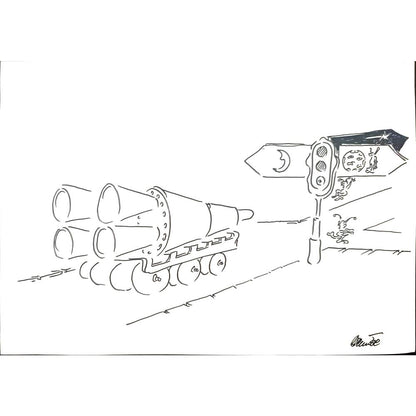 Branko Prehuzic 29x21cm Orijinal Karikatür BOD03479