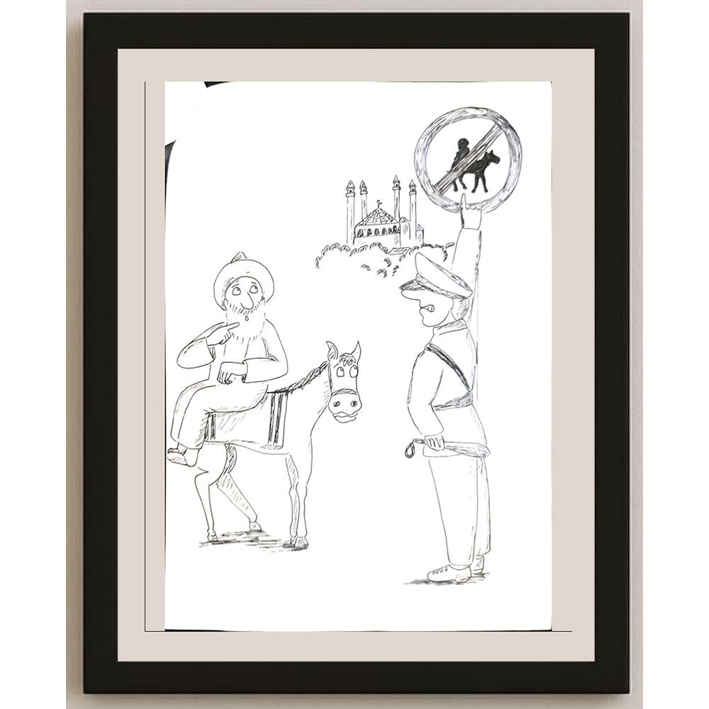 Mohamad Reza Seraj 29x21cm Orijinal Karikatür BOD03489