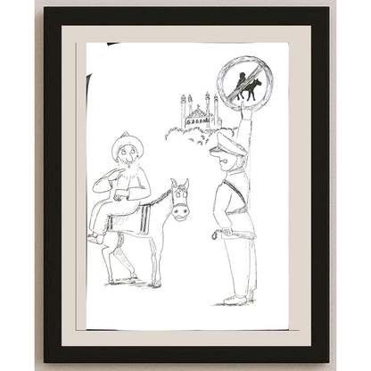 Mohamad Reza Seraj 29x21cm Orijinal Karikatür BOD03489