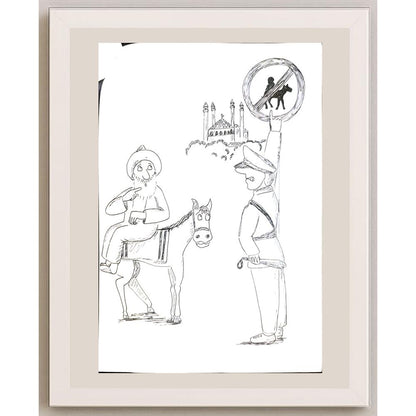 Mohamad Reza Seraj 29x21cm Orijinal Karikatür BOD03489