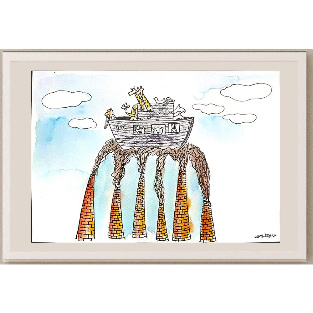 Zlatko Krstevski 29x21cm Orijinal Karikatür BOD03490
