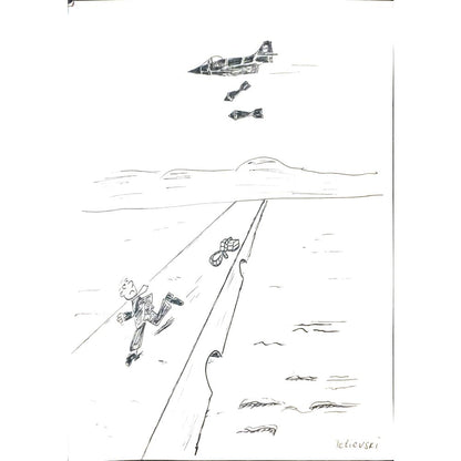 Michael Tetievski 29x21cm Orijinal Karikatür BOD03497