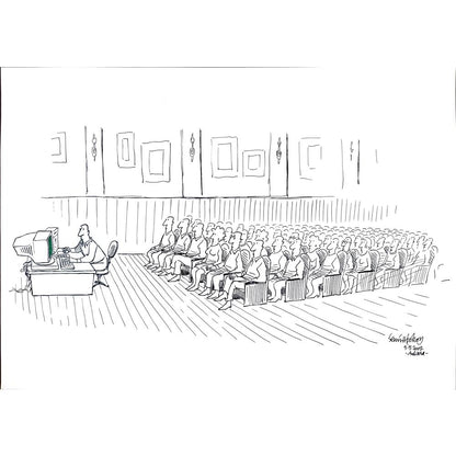 Semih Poroy 50x35cm Orijinal Karikatür BOD03507