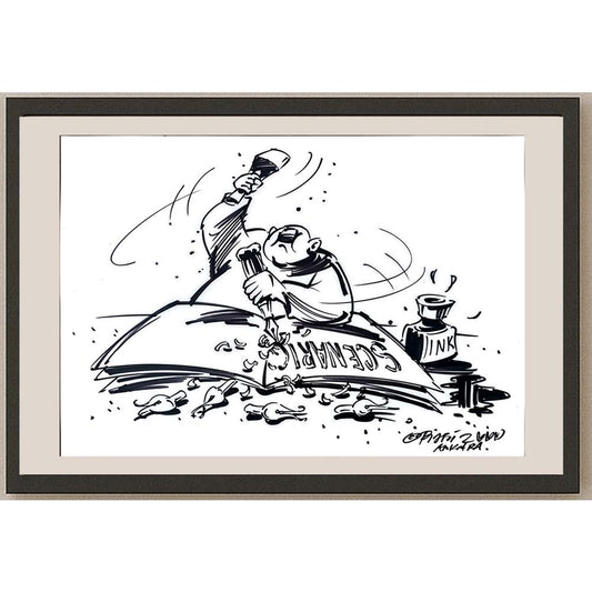 Pijpi 50x35cm Orijinal Karikatür BOD03509