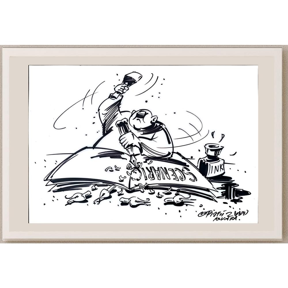 Pijpi 50x35cm Orijinal Karikatür BOD03509