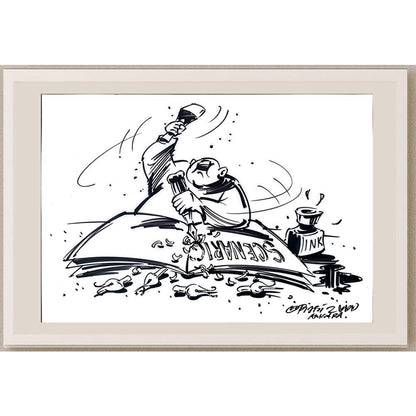 Pijpi 50x35cm Orijinal Karikatür BOD03509