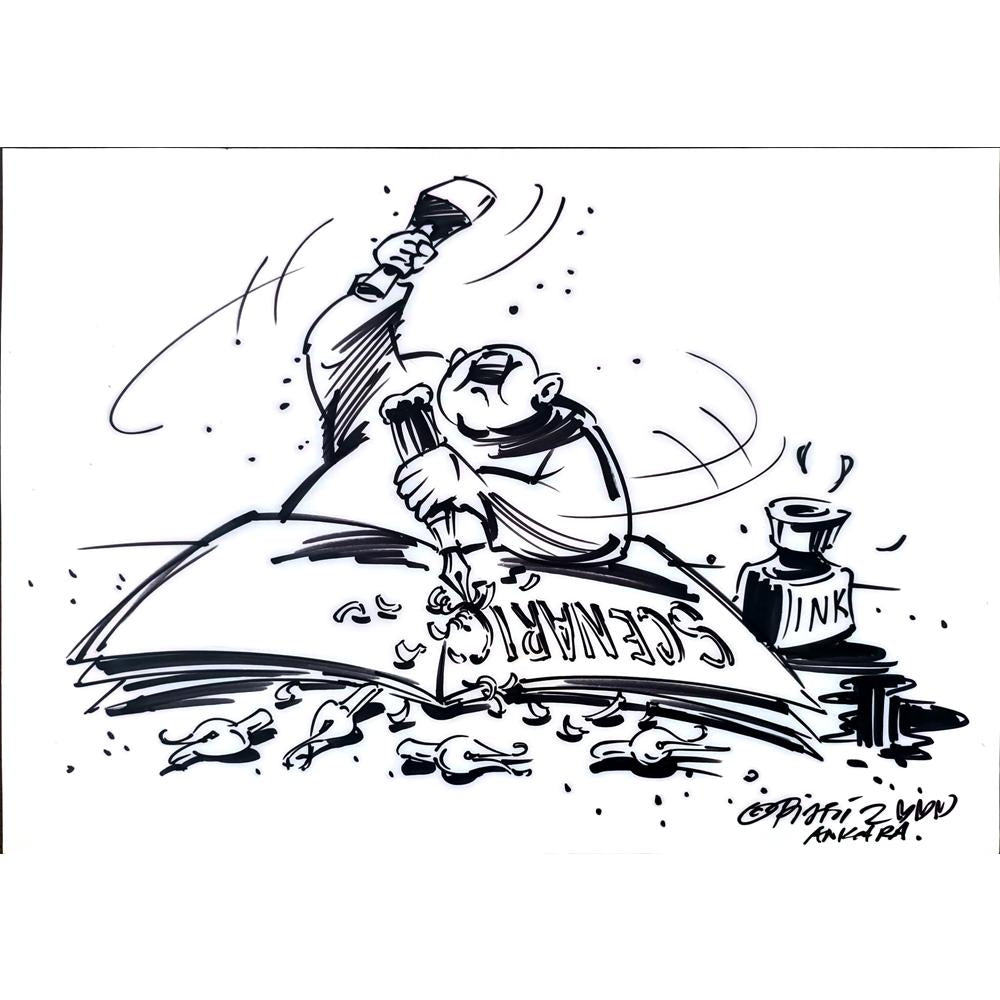 Pijpi 50x35cm Orijinal Karikatür BOD03509