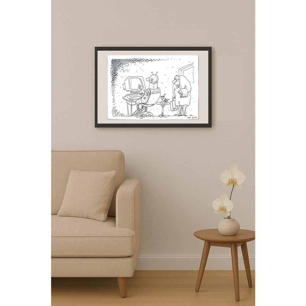 Ali Şur 50x35cm Orijinal Karikatür BOD03516