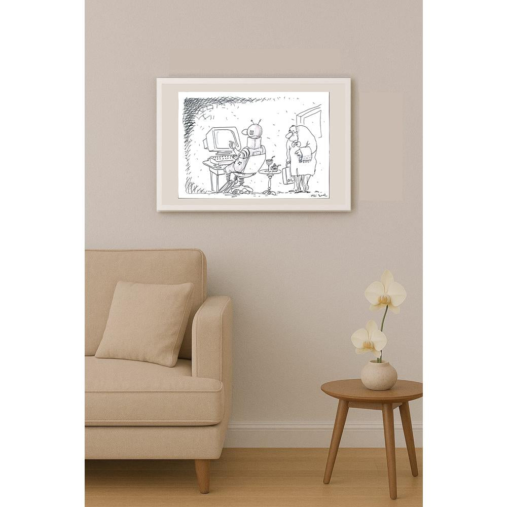 Ali Şur 50x35cm Orijinal Karikatür BOD03516