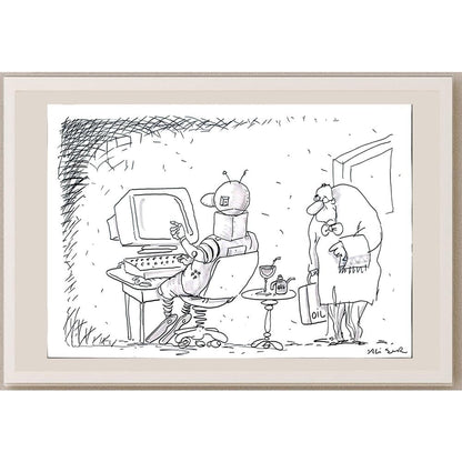 Ali Şur 50x35cm Orijinal Karikatür BOD03516