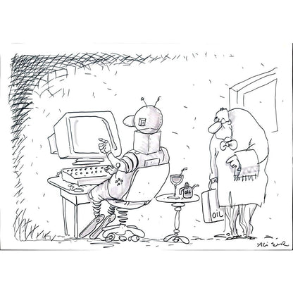 Ali Şur 50x35cm Orijinal Karikatür BOD03516