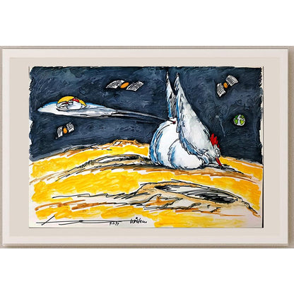 Willem Henkes 50x35cm Orijinal Karikatür BOD03518
