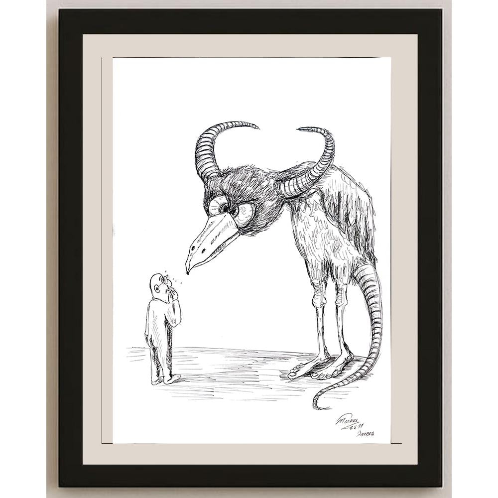 Mustafa Tozaki 50x35cm Orijinal Karikatür BOD03522