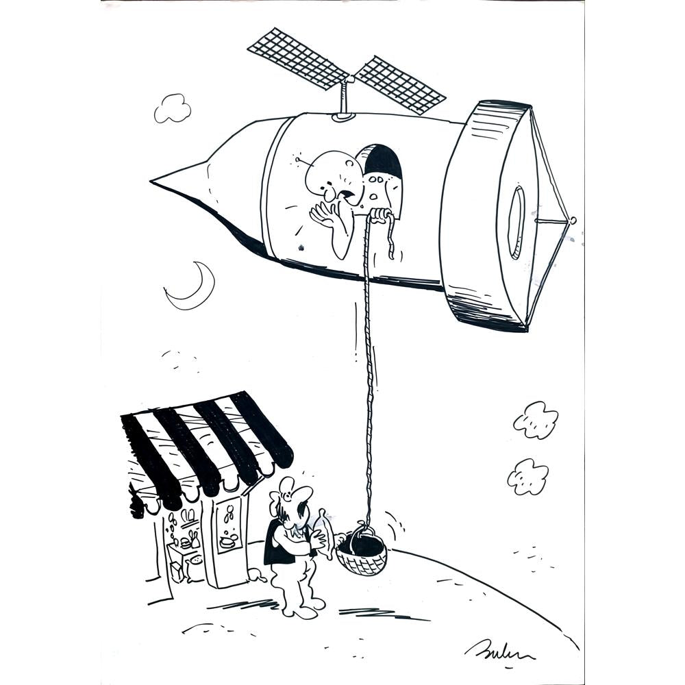 Ali Bulca 50x35cm Orijinal Karikatür BOD03523