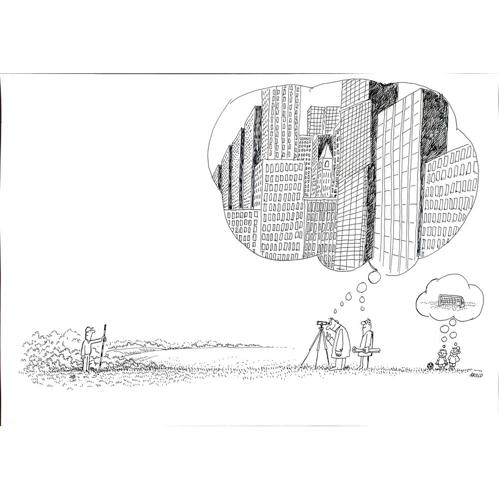 Arvid Andreassen Askehaugveien 50x35cm Orijinal Karikatür BOD03524