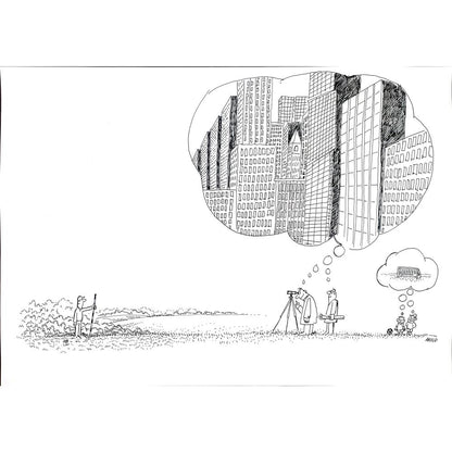 Arvid Andreassen Askehaugveien 50x35cm Orijinal Karikatür BOD03524