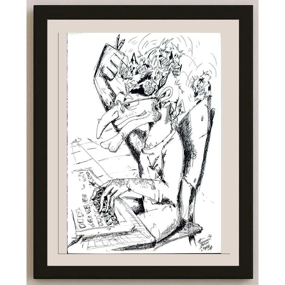 Serkan Altun 43x30cm Orijinal Karikatür BOD03530