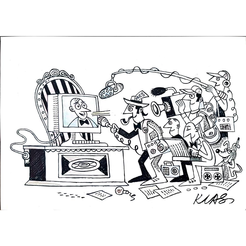 Alexsandar Klas 35x25cm Orijinal Karikatür BOD03532