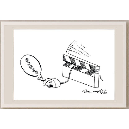 Enver Malkoç 50x35cm Orijinal Karikatür BOD03534