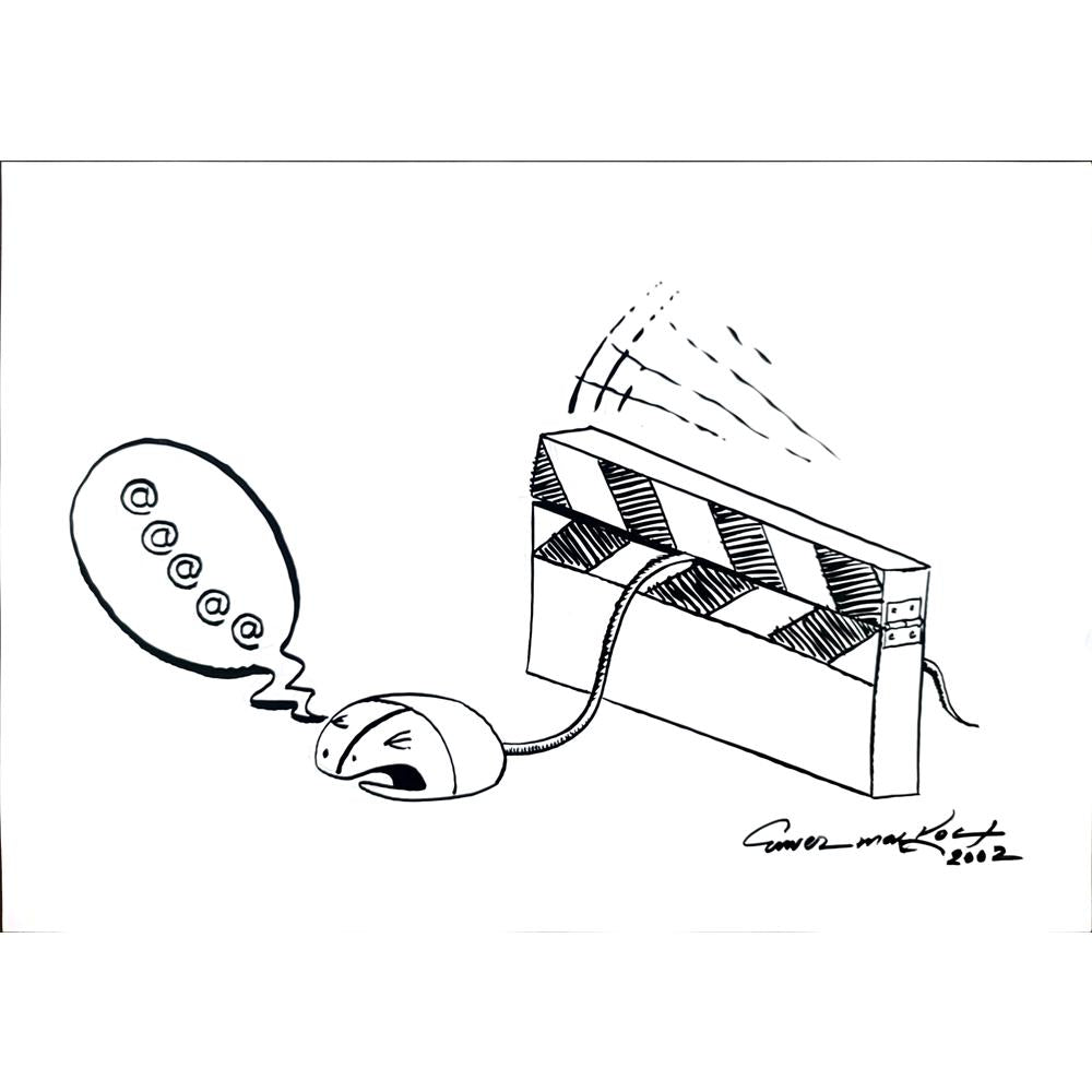 Enver Malkoç 50x35cm Orijinal Karikatür BOD03534