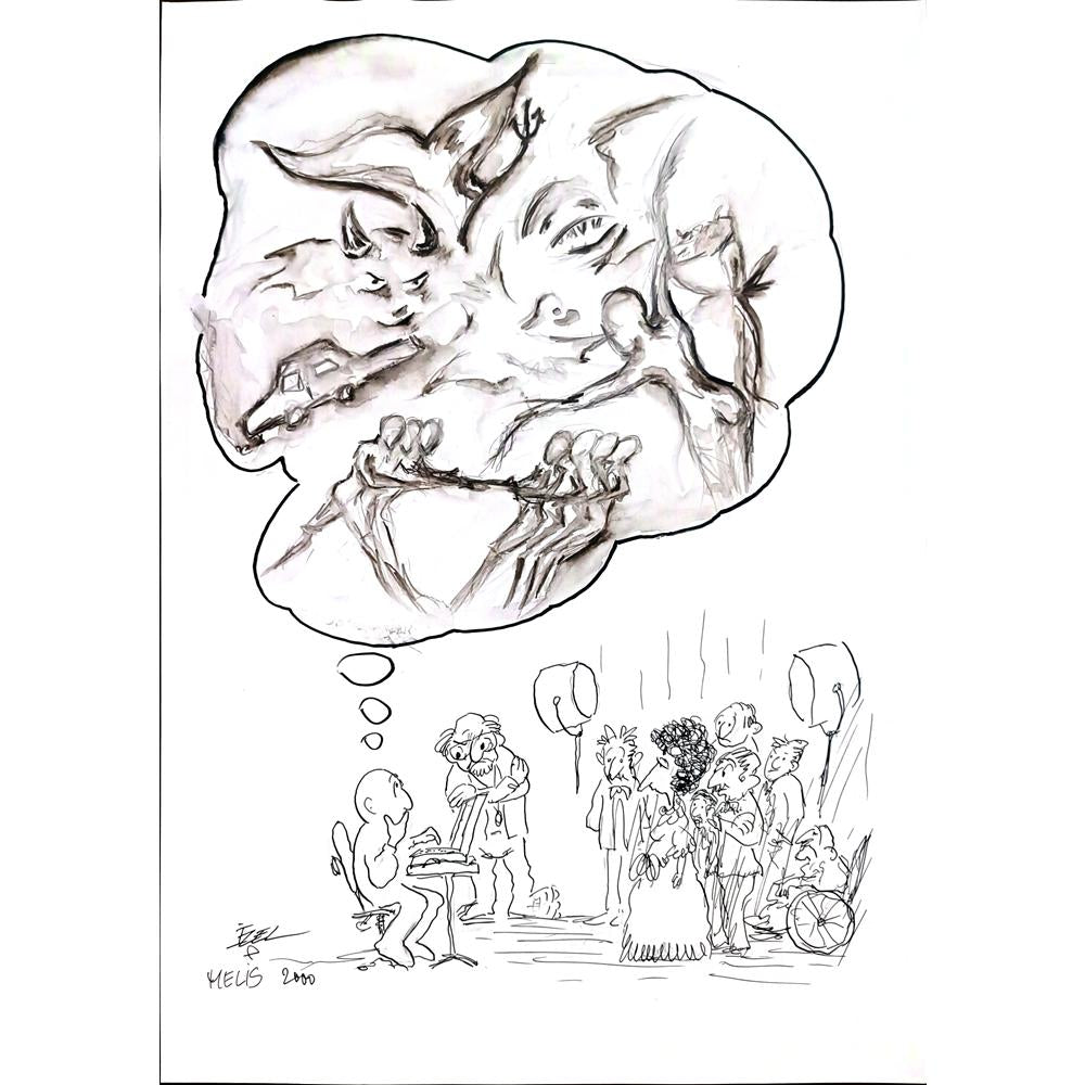 Ezel Melis 50x35cm Orijinal Karikatür BOD03540