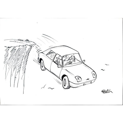 Roger Penwill 50x35cm Orijinal Karikatür BOD03541
