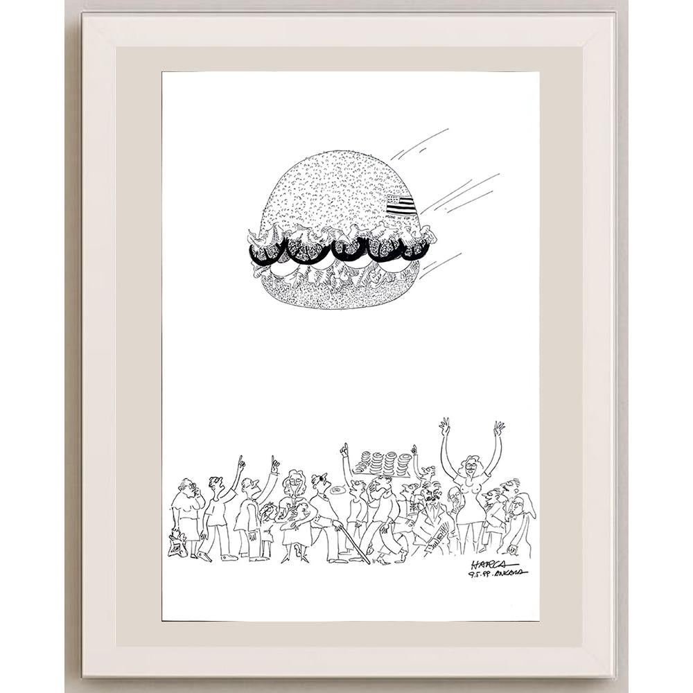 Harca 50x35cm Orijinal Karikatür BOD03542