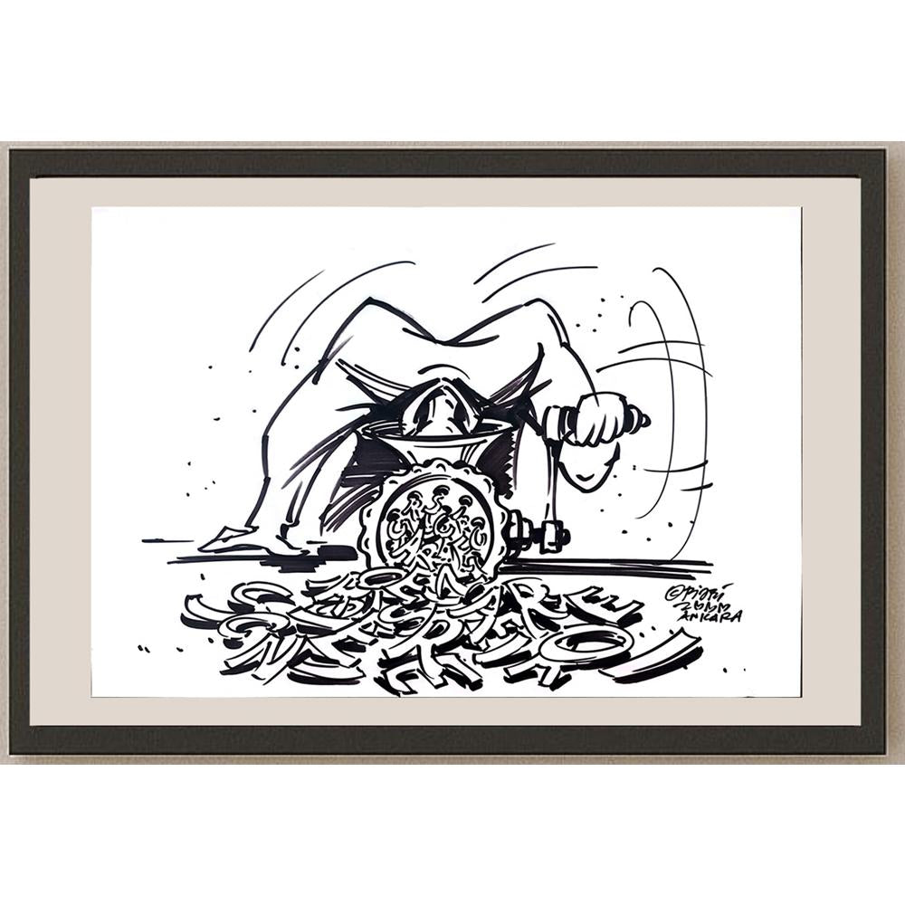 Pijpi 50x35cm Orijinal Karikatür BOD03545