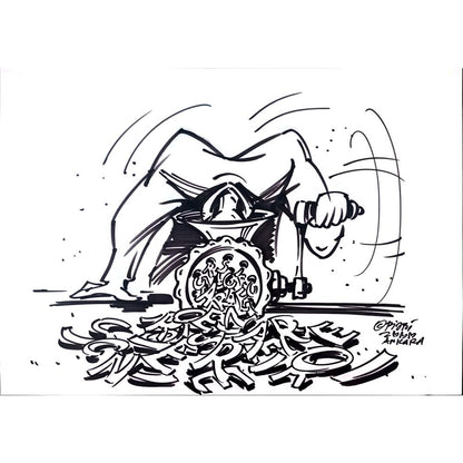 Pijpi 50x35cm Orijinal Karikatür BOD03545