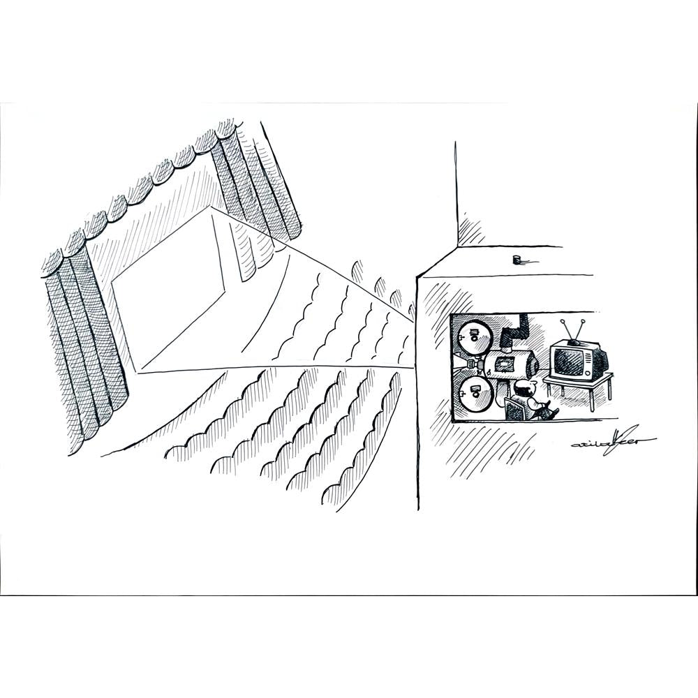 Atila Özer 50x35cm Orijinal Karikatür BOD03546