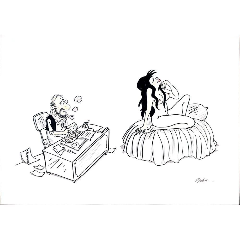 Ali Bulca 50x35cm Orijinal Karikatür BOD03548