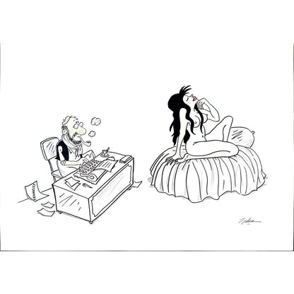 Ali Bulca 50x35cm Orijinal Karikatür BOD03548