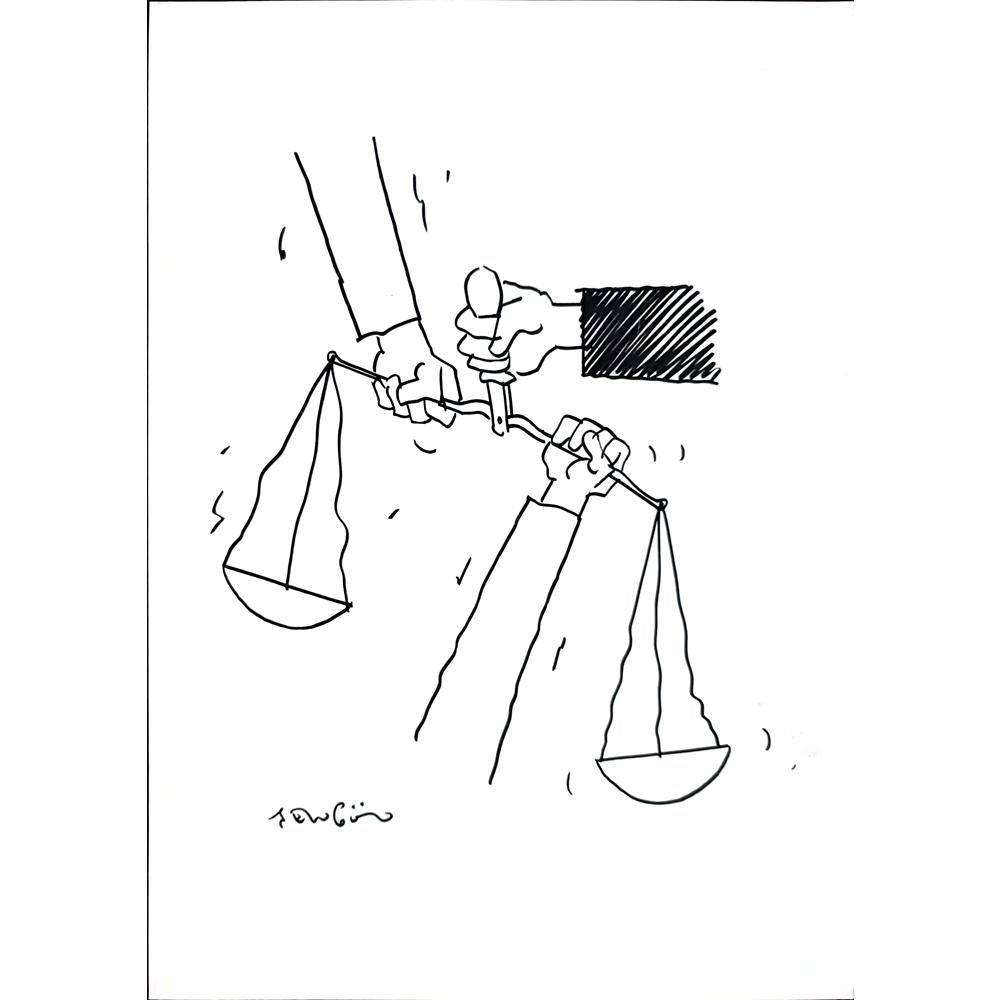 Muhammet Şengöz 35x25cm Orijinal Karikatür BOD03566