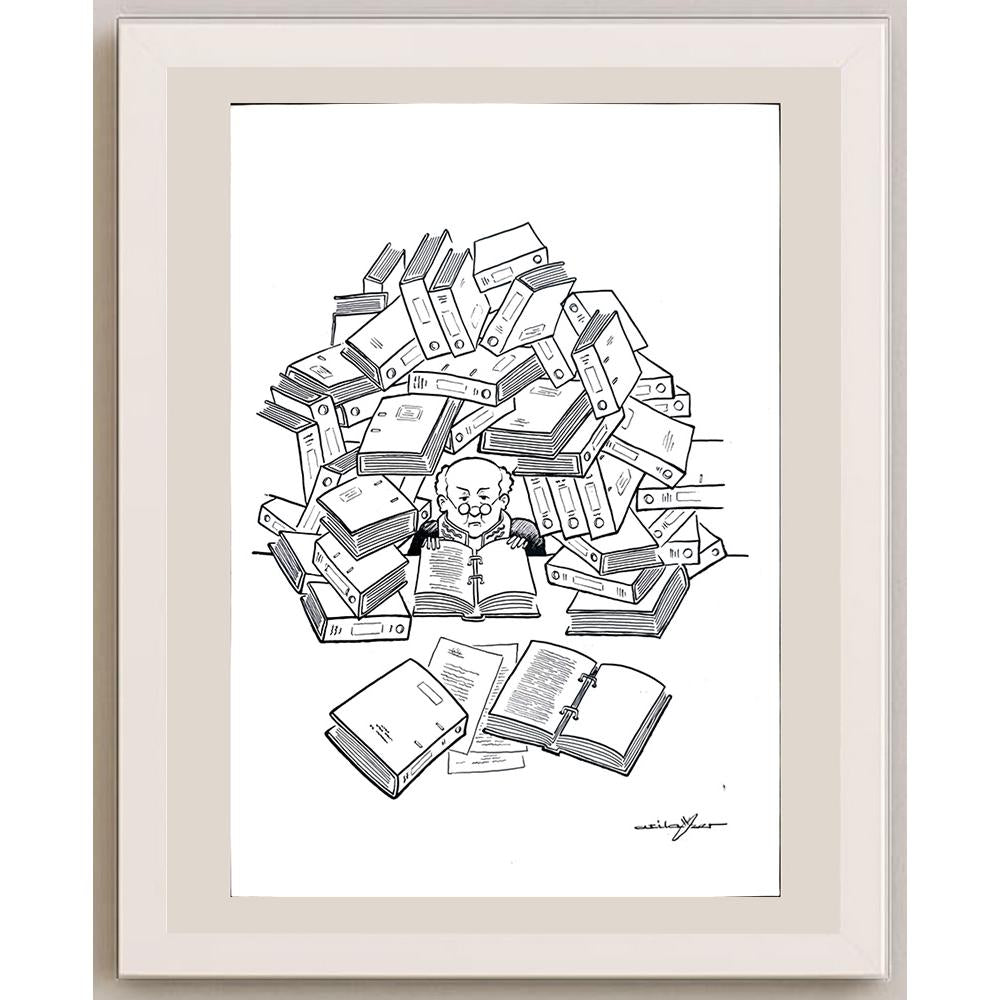Atila Özer 43x30cm Orijinal Karikatür BOD03571