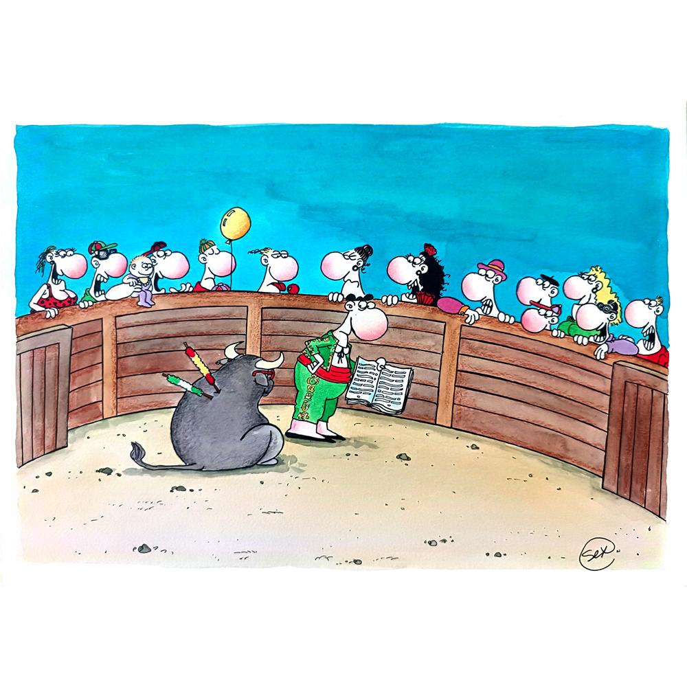 Jose Becerio 29x21cm Orijinal Karikatür BOD03578