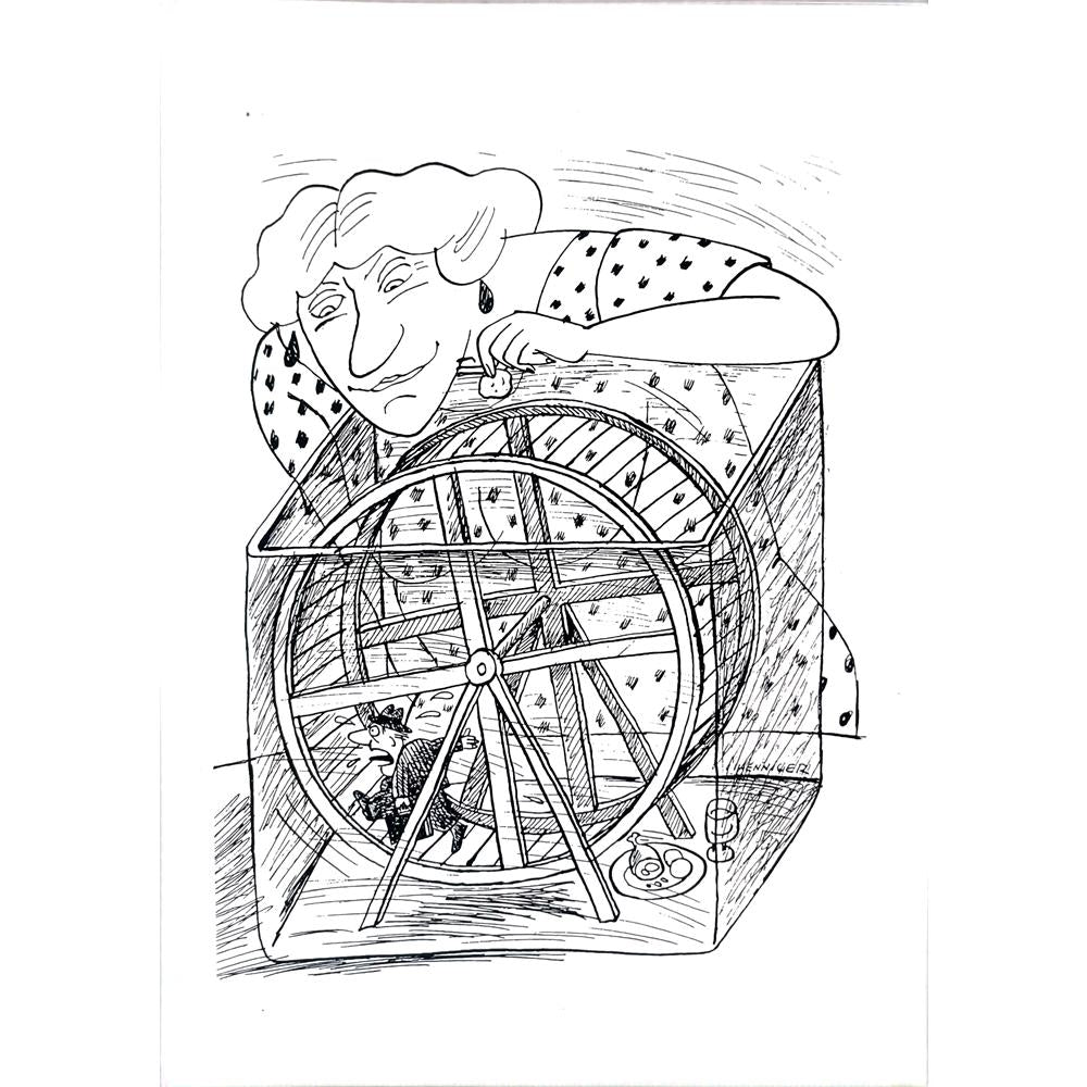 Barbara Hanniger 29x21cm Orijinal Karikatür BOD03584