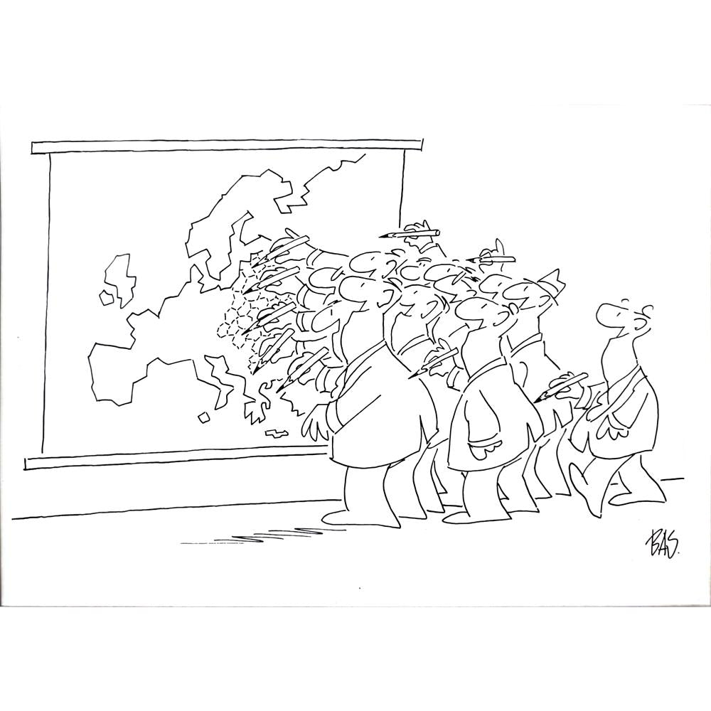 Bas Mitropoulos 29x21cm Orijinal Karikatür BOD03585