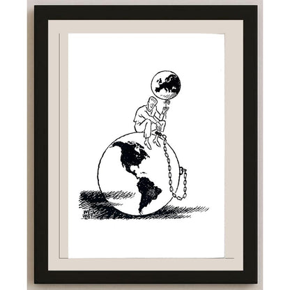 Ali Ulvi Ersoy 29x21cm Orijinal Karikatür BOD03588