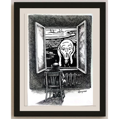 Slawomir Luczynski 29x21cm Orijinal Karikatür BOD03590