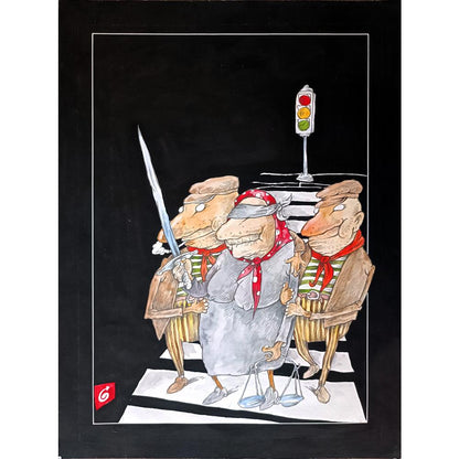 Ion Barbu 35x25cm Orijinal Karikatür BOD03593