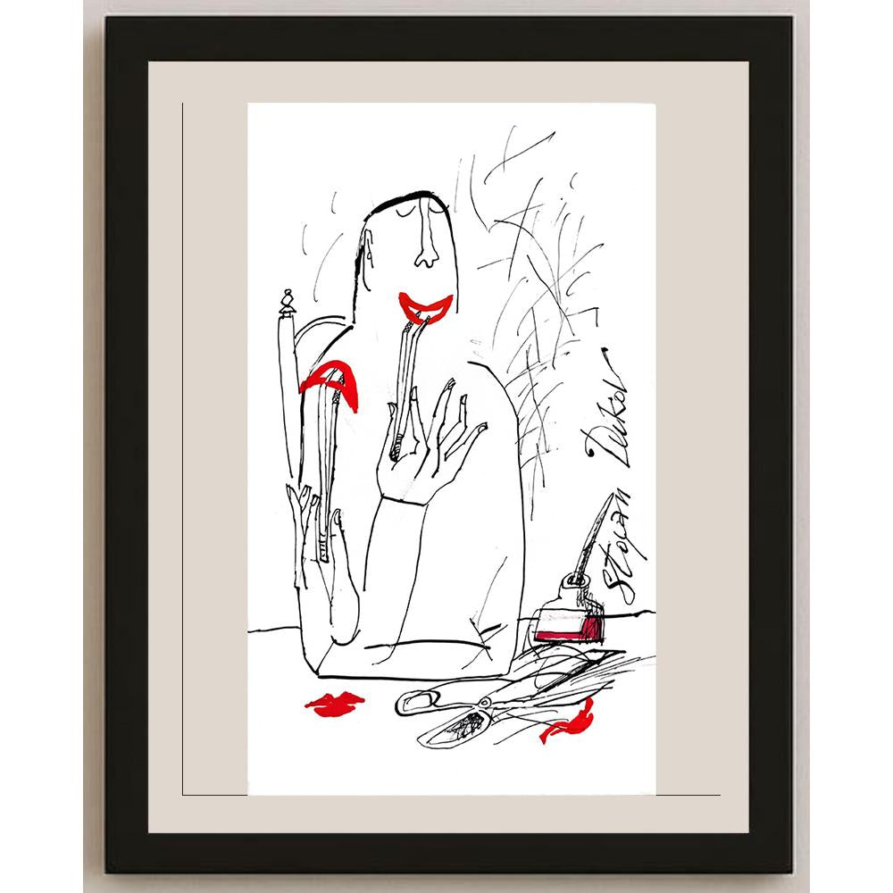 Stoyan Dukov 28x18cm Orijinal Karikatür BOD03598