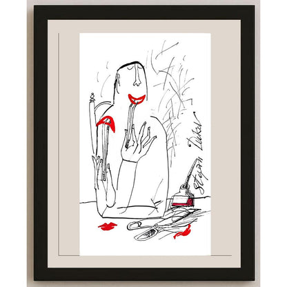 Stoyan Dukov 28x18cm Orijinal Karikatür BOD03598