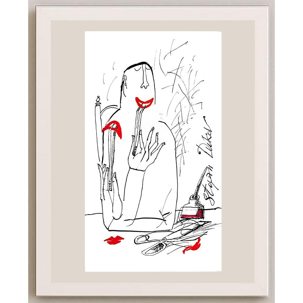Stoyan Dukov 28x18cm Orijinal Karikatür BOD03598