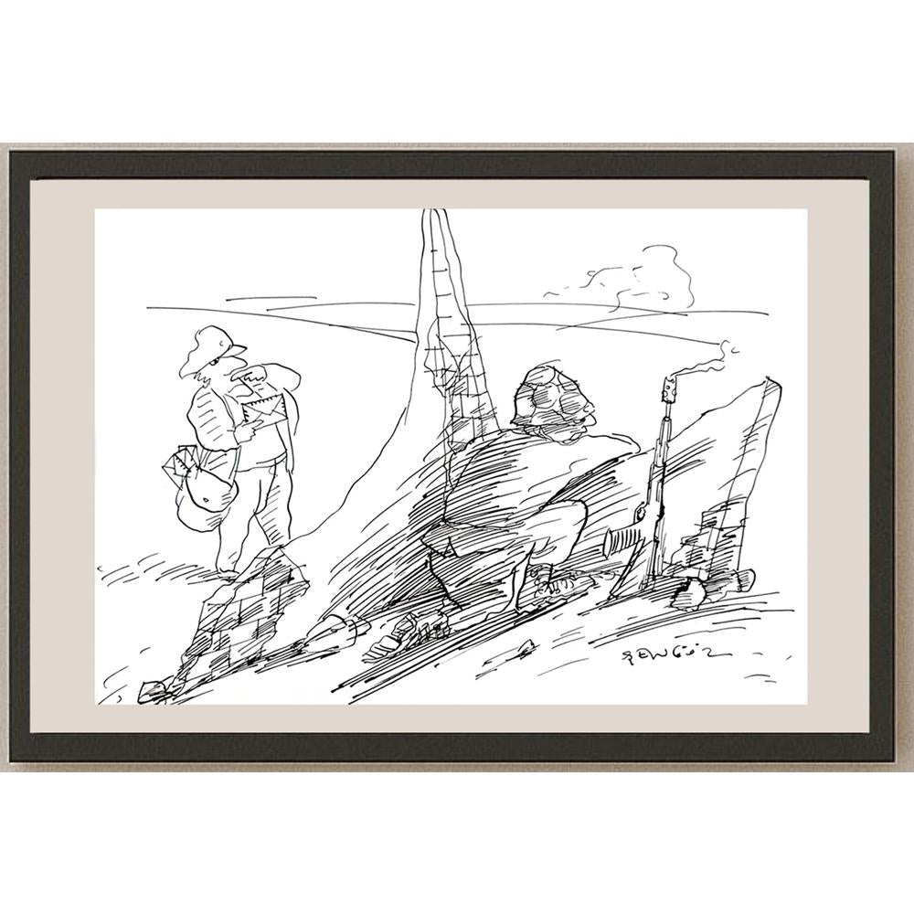 Muhammet Şengöz 35x25cm Orijinal Karikatür BOD03605