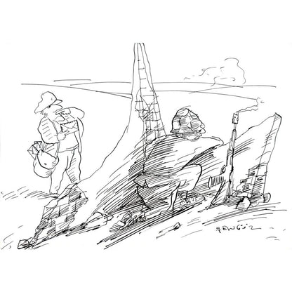 Muhammet Şengöz 35x25cm Orijinal Karikatür BOD03605