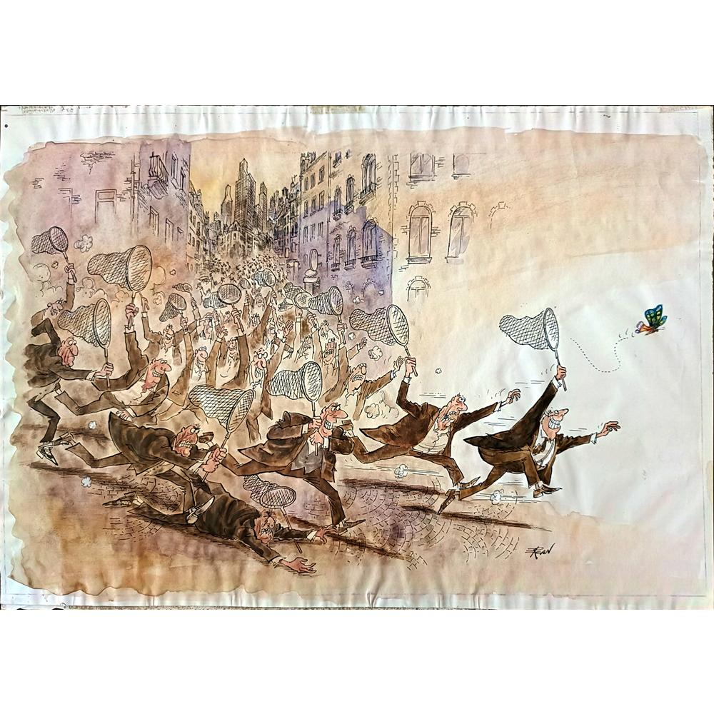 Ercan Akyol 43x30cm Orijinal Karikatür BOD03609