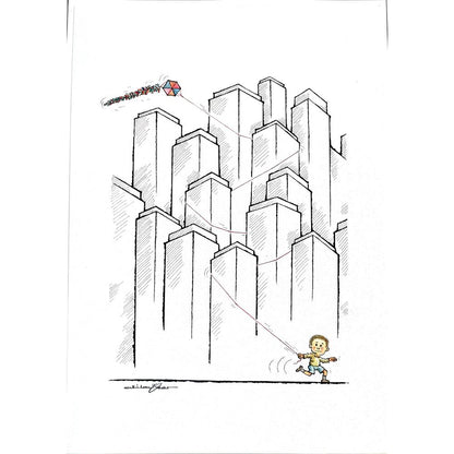 Atila Özer 43x30cm Orijinal Karikatür BOD03621