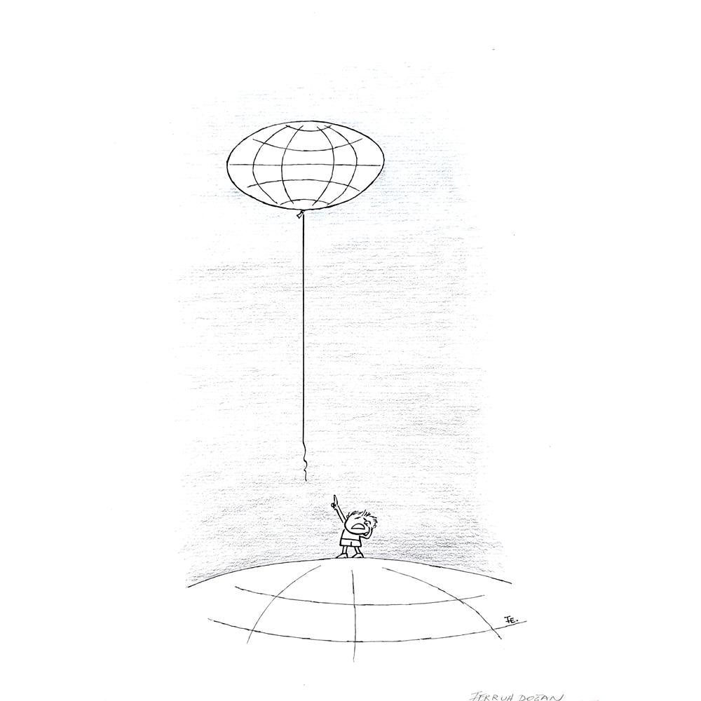 Ferruh Doğan 43x30cm Orijinal Karikatür BOD03623