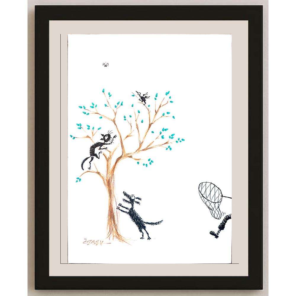 Eray Özbek 43x30cm Orijinal Karikatür BOD03628