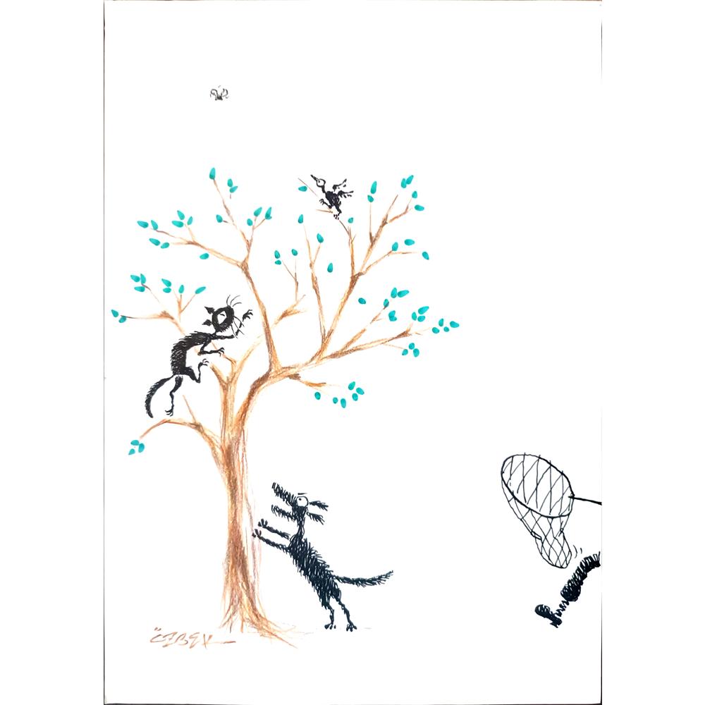 Eray Özbek 43x30cm Orijinal Karikatür BOD03628